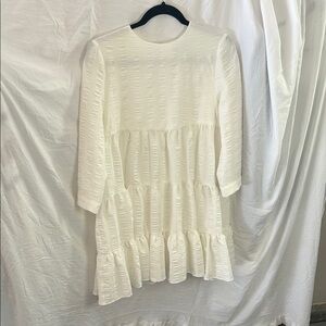Zara White Tiered Babydoll Dress